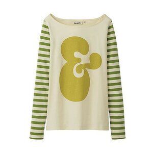 House Industries x Uniqlo Colorful & Ampersand Stripe Typography TShirt Fonts L